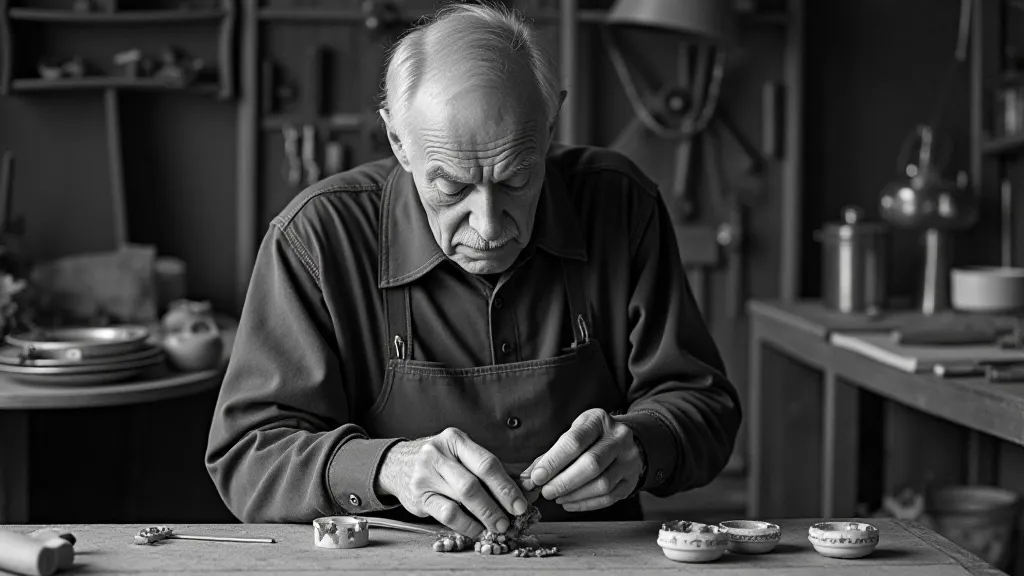 Accordion craftsman at work