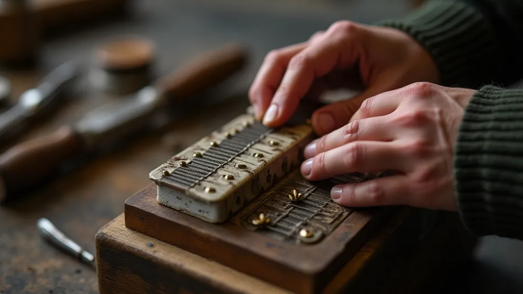 Luthier restoring an accordion reed