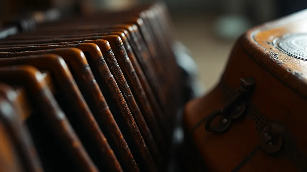 Antique accordion bellows detail
