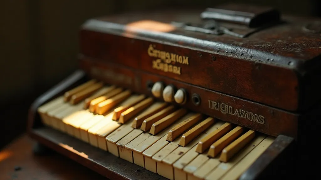 Antique accordion keyboard