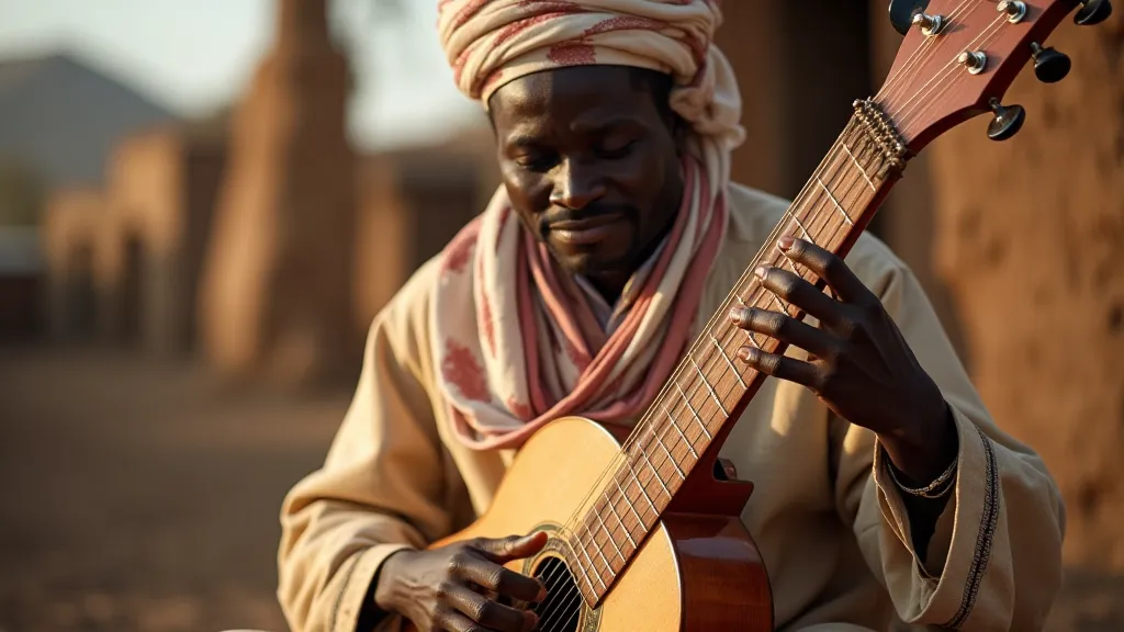 Kora player in Africa