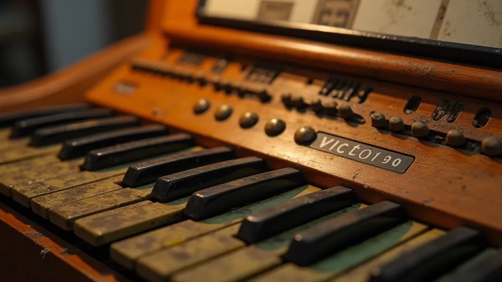 Close-up of a vintage accordion